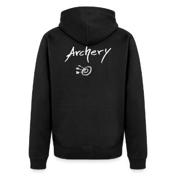 Bogenschießen Fans - Unisex Premium Bio Zip Hoodie - Schwarz - Hinten - Nico (187cm)