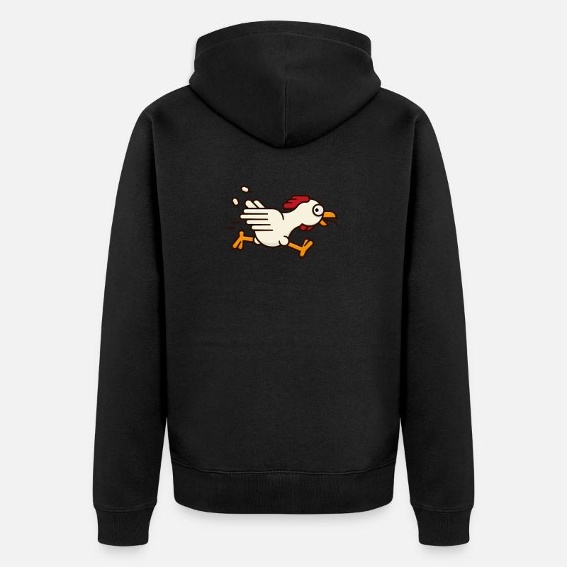Poulet en fuite - Veste à capuche bio Premium Unisexe - noir