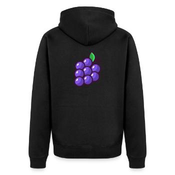 grapes - Unisex Premium Organic Zip Hoodie - black - Back - Nico (187cm)