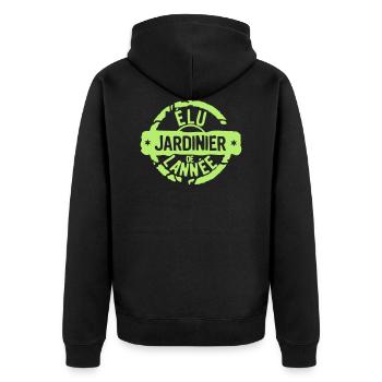 jardinier elu annee tampon meilleurs - Veste à capuche bio Premium Unisexe - noir - Dos - Nico (187cm)