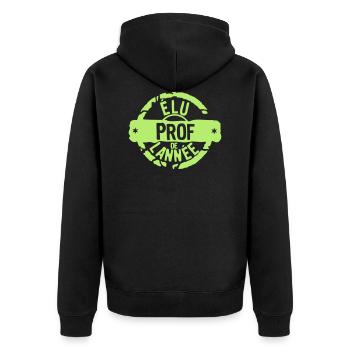 prof elu annee tampon meilleurs - Veste à capuche bio Premium Unisexe - noir - Dos - Nico (187cm)