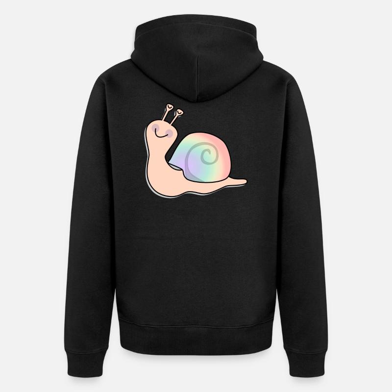 Escargot arc-en-ciel - Veste à capuche bio Premium Unisexe - noir
