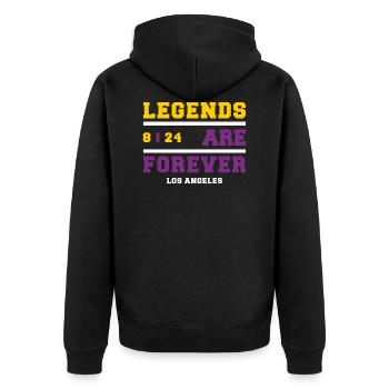 Legends Are Forever - Unisex Premium Organic Zip Hoodie - black - Back - Nico (187cm)