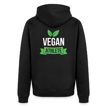 Athlète végétalien Veggie Fitness Gym Gift - Veste à capuche bio Premium Unisexe - noir - Dos - Nico (187cm)