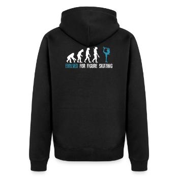 Evolved for Figure Skating Evolution - Unisex Premium Bio Zip Hoodie - Schwarz - Hinten - Nico (187cm)