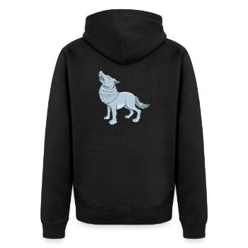 Loup de dessin animé - Veste à capuche bio Premium Unisexe - noir - Dos - Nico (187cm)