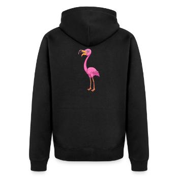 Cartoon flamingo - Unisex Premium Organic Zip Hoodie - black - Back - Nico (187cm)