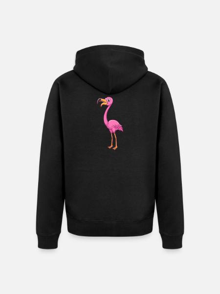 Cartoon flamingo - Unisex Premium Organic Zip Hoodie - black
