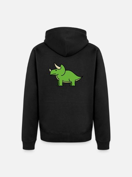 triceratops - Unisex Premium Bio Zip Hoodie - Schwarz