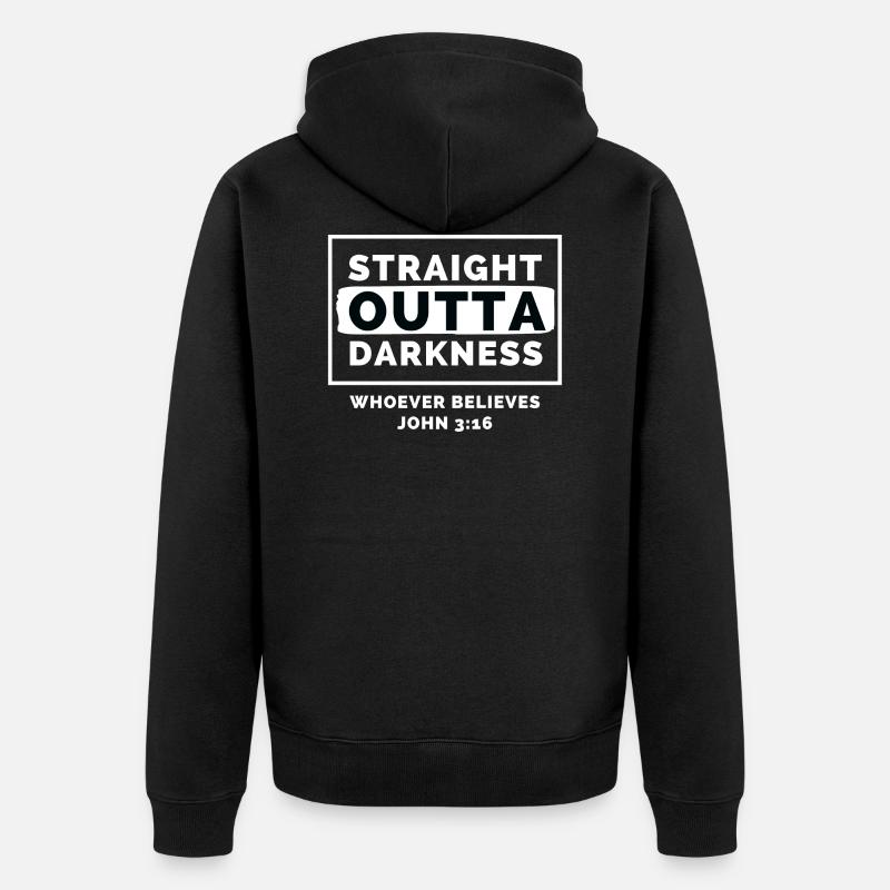 STRAIGHT OUTTA DARKNESS - Veste à capuche bio Premium Unisexe - noir