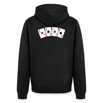 Cartes de poker - Cartes de jeu de casino - Veste à capuche bio Premium Unisexe - noir - Dos - Nico (187cm)