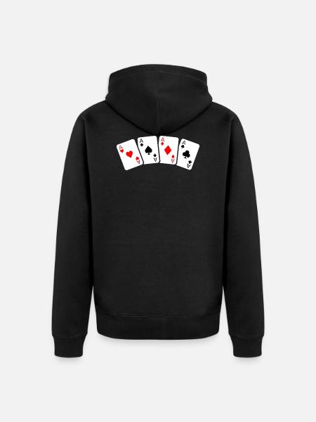 Poker Cards - Casino Gambling Playing Cards - Unisex Premium Organic Zip Hoodie - black