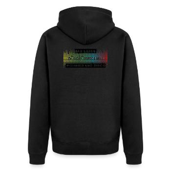 Das Leben ist nicht immer nur Pommes oder Disco - Unisex Premium Bio Zip Hoodie - Schwarz - Hinten - Nico (187cm)