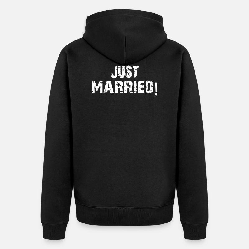 frisch verheiratet - Unisex Premium Bio Zip Hoodie - Schwarz