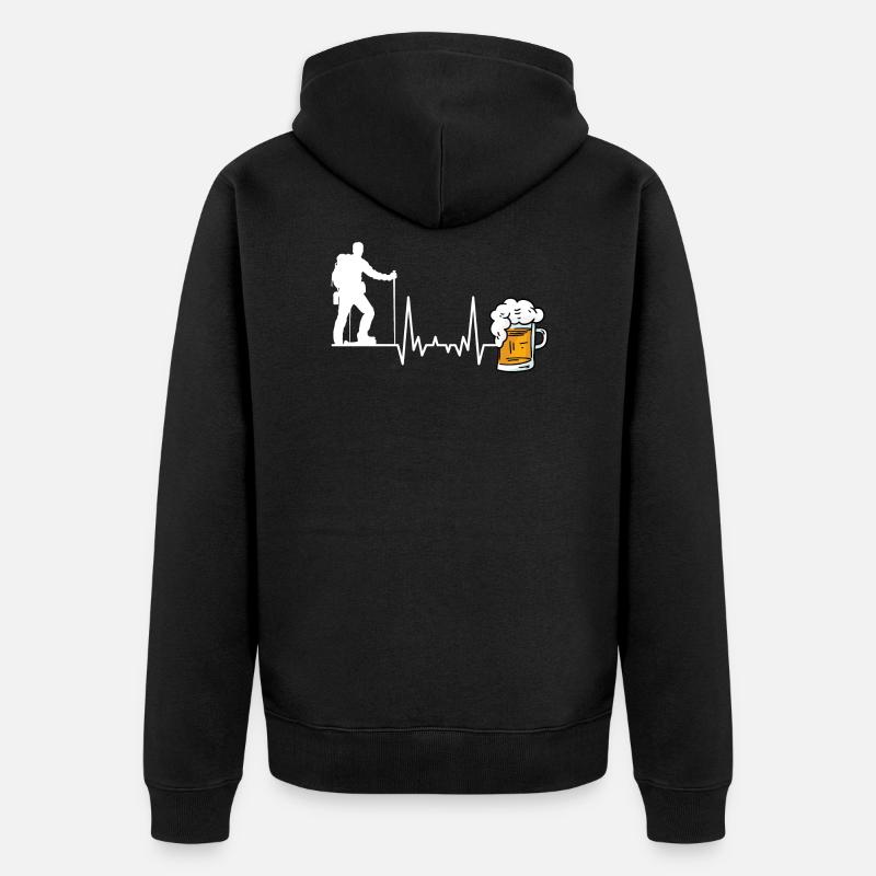 Randonnée et bière - Veste à capuche bio Premium Unisexe - noir