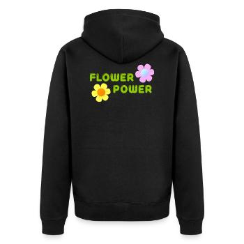 FLOWER POWER - Veste à capuche bio Premium Unisexe - noir - Dos - Nico (187cm)