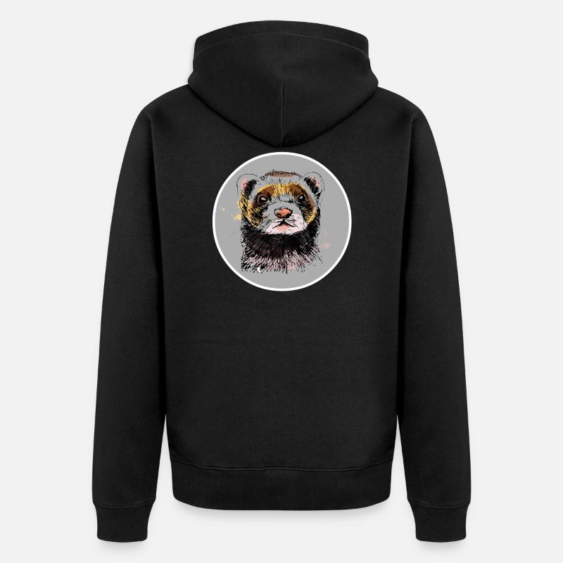 Furet - Veste à capuche bio Premium Unisexe - noir