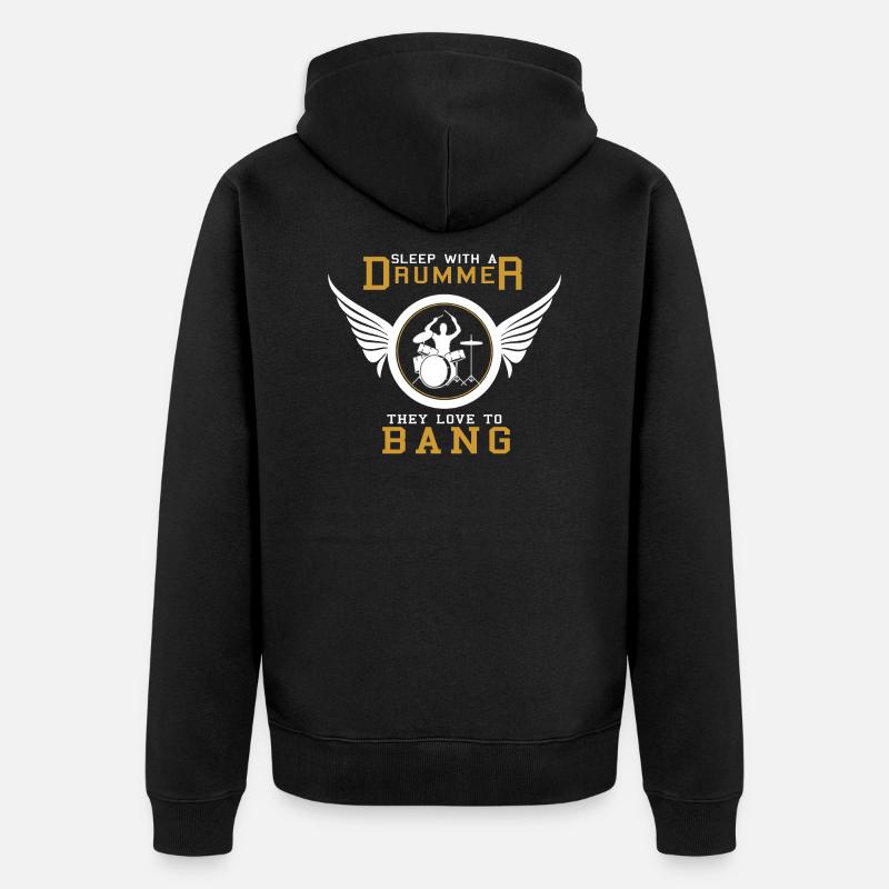 Schlagzeuger Schlagzeug Geschenk Drummer - Unisex Premium Bio Zip Hoodie - Schwarz