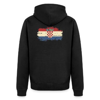 Croatie Croate Hrvatska Croatie Croates Croates Croates - Veste à capuche bio Premium Unisexe - noir - Dos - Nico (187cm)