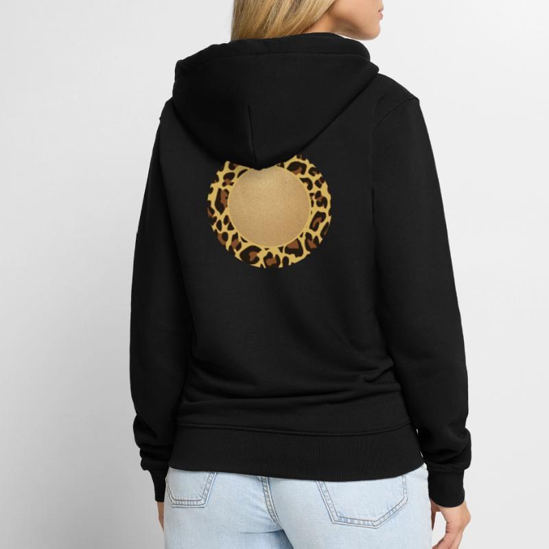 Leopard Pattern Leopard Print Circle Frame Name Unisex Premium Organic Zip Hoodie