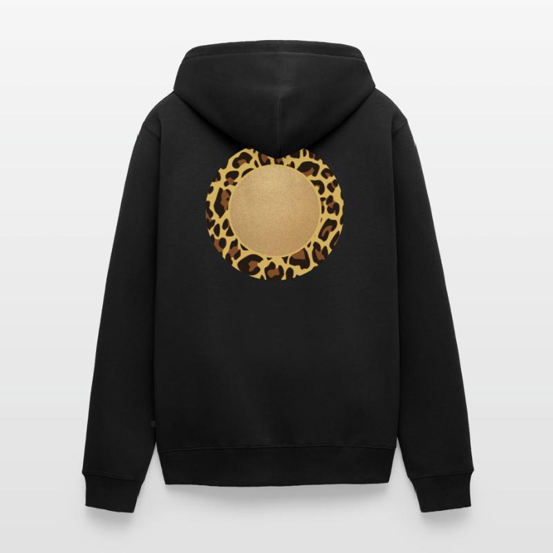 Leopard Pattern Leopard Print Circle Frame Name Unisex Premium Organic Zip Hoodie