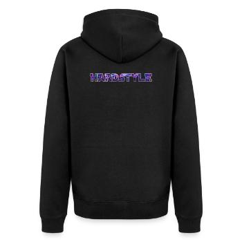 Hardstyle - Festival Lovers - Unisex Premium Bio Zip Hoodie - Schwarz - Hinten - Nico (187cm)