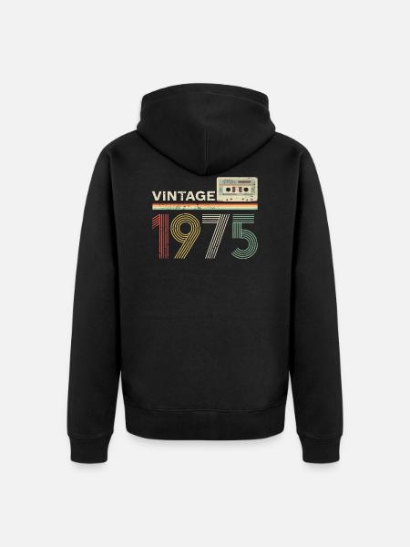 Vintage cassette 1975 - Ekologisk premiumluvjack unisex - svart