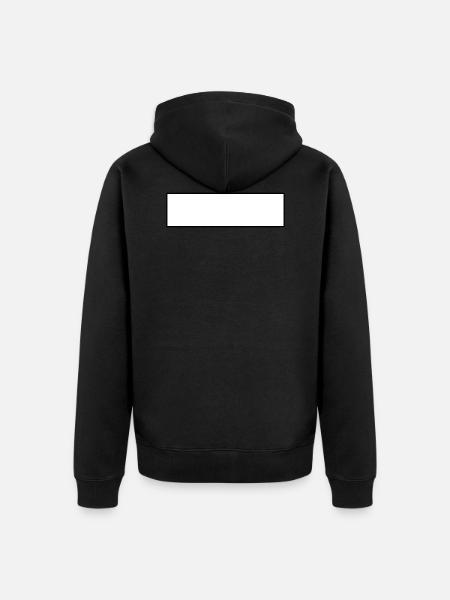 White bar white shield rectangle - Unisex Premium Organic Zip Hoodie - black