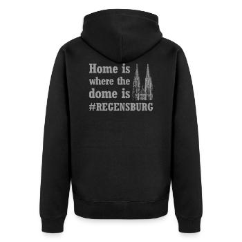 Home is where the dome is - Regensburg - Unisex Premium Organic Zip Hoodie - black - Back - Nico (187cm)
