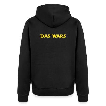das wars - Ende - Finito - Unisex Premium Bio Zip Hoodie - Schwarz - Hinten - Nico (187cm)