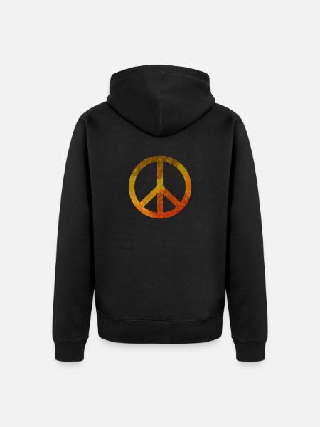 Peace mandala - Unisex Premium Organic Zip Hoodie - black