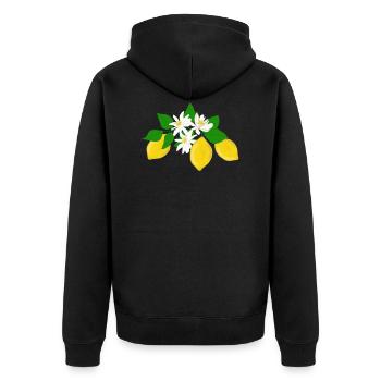 Citrons, fleurs de citron - Veste à capuche bio Premium Unisexe - noir - Dos - Nico (187cm)