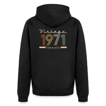 Millésime classique 1971 - Veste à capuche bio Premium Unisexe - noir - Dos - Nico (187cm)