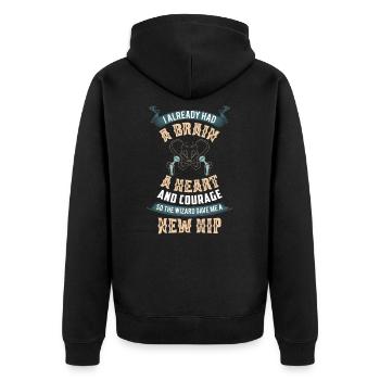 Nouvelle hanche pour les patients avec remplacement de hanche - Veste à capuche bio Premium Unisexe - noir - Dos - Nico (187cm)