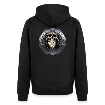 Biomechanik - Unisex Premium Bio Zip Hoodie - Schwarz - Hinten - Nico (187cm)