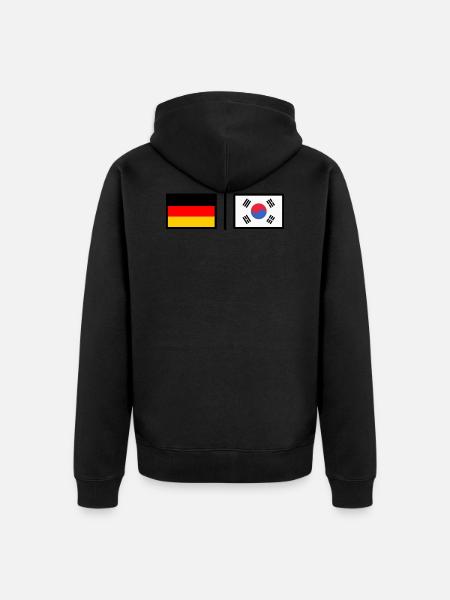 Germany & Korea - Unisex Premium Bio Zip Hoodie - Schwarz