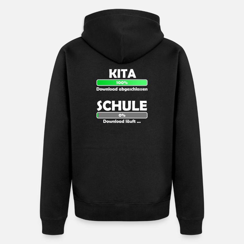 Schule loading - Schulbeginn - Einschulung - Unisex Premium Bio Zip Hoodie - Schwarz