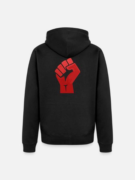 Faust rot - Unisex Premium Bio Zip Hoodie - Schwarz