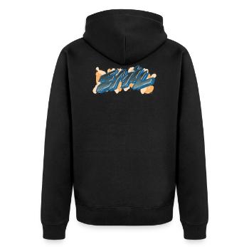 emil graffiti vorname - Unisex Premium Bio Zip Hoodie - Schwarz - Hinten - Nico (187cm)