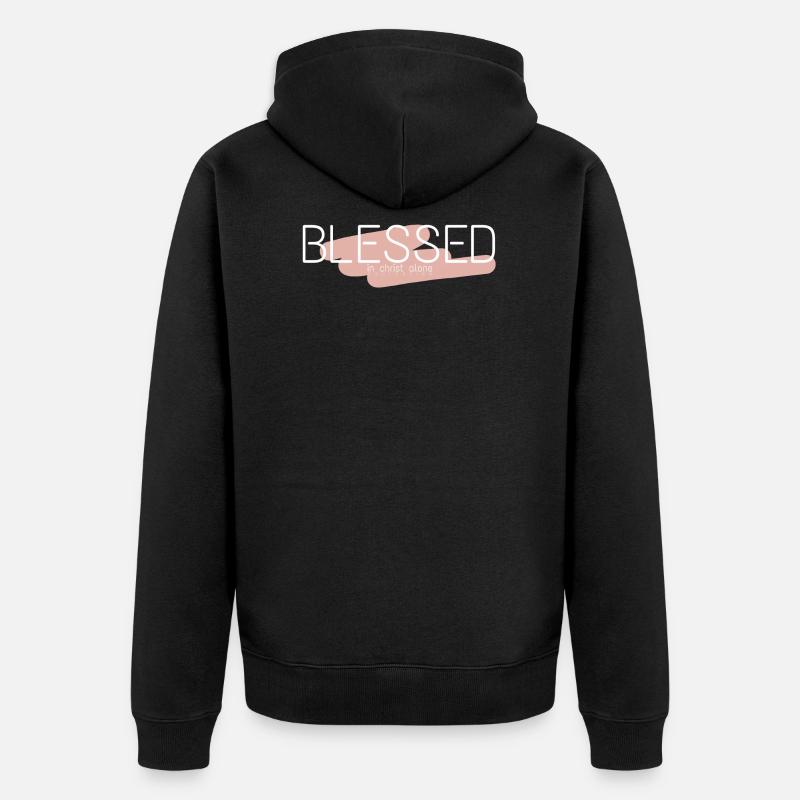 Blessed in christ alone - Unisex Premium Bio Zip Hoodie - Schwarz
