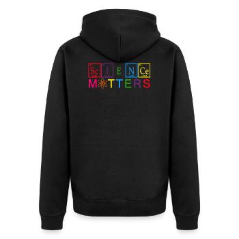 Science T shirts - Unisex Premium Organic Zip Hoodie - black - Back - Nico (187cm)