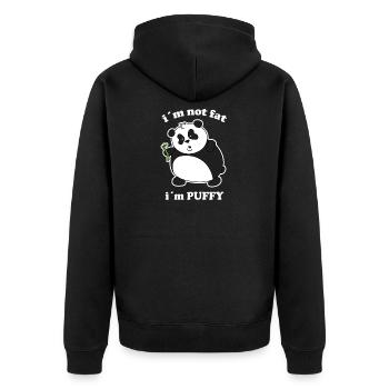 I am not fat panda - Unisex Premium Organic Zip Hoodie - black - Back - Nico (187cm)