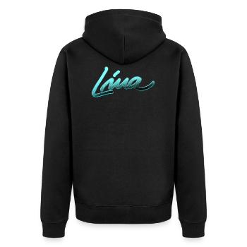 lina font graffiti template - Unisex Premium Organic Zip Hoodie - black - Back - Nico (187cm)
