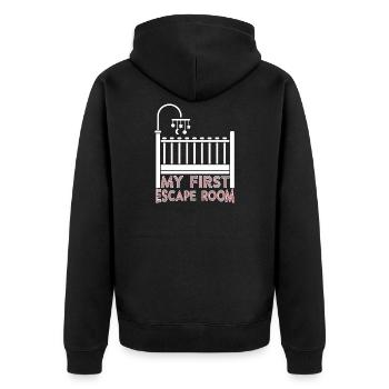 Ma première salle d'évasion - Veste à capuche bio Premium Unisexe - noir - Dos - Nico (187cm)