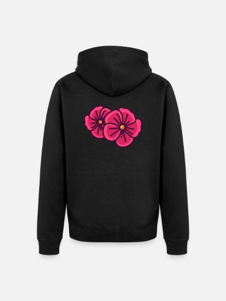 Géranium - Veste à capuche bio Premium Unisexe - noir