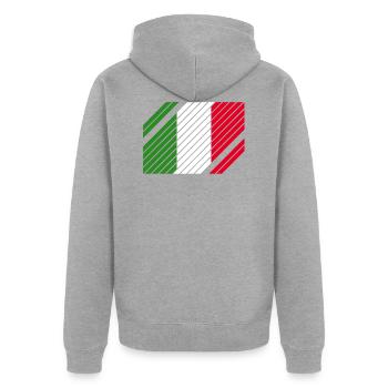 Italy National Flag - striped - Unisex Premium Organic Zip Hoodie - heather grey - Back - Nico (187cm)