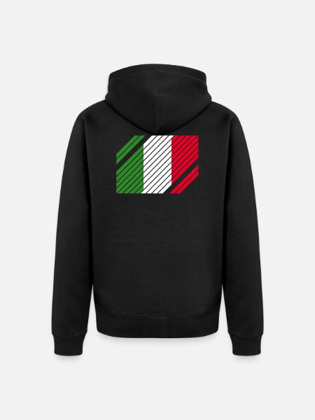 Italy National Flag - striped - Unisex Premium Organic Zip Hoodie - black