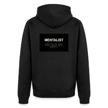 MENTALIST T-Shirt, Hoodies, Mugs, Phone Cases, etc. - Unisex Premium Bio Zip Hoodie - Schwarz - Hinten - Nico (187cm)