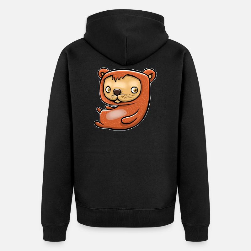 Heureux petit hamster - Veste à capuche bio Premium Unisexe - noir