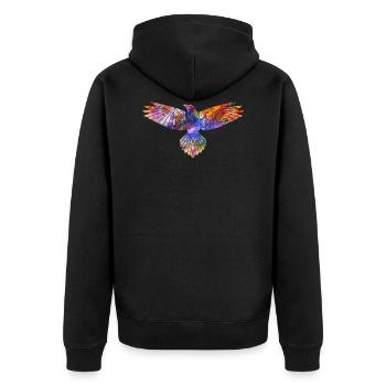 Silhouette géométrique abstraite aigle - Veste à capuche bio Premium Unisexe - noir - Dos - Nico (187cm)